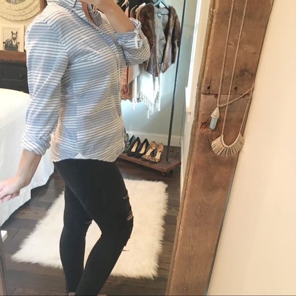 Express small soft wash stripe cotton long sleeve - Picture 4 of 5